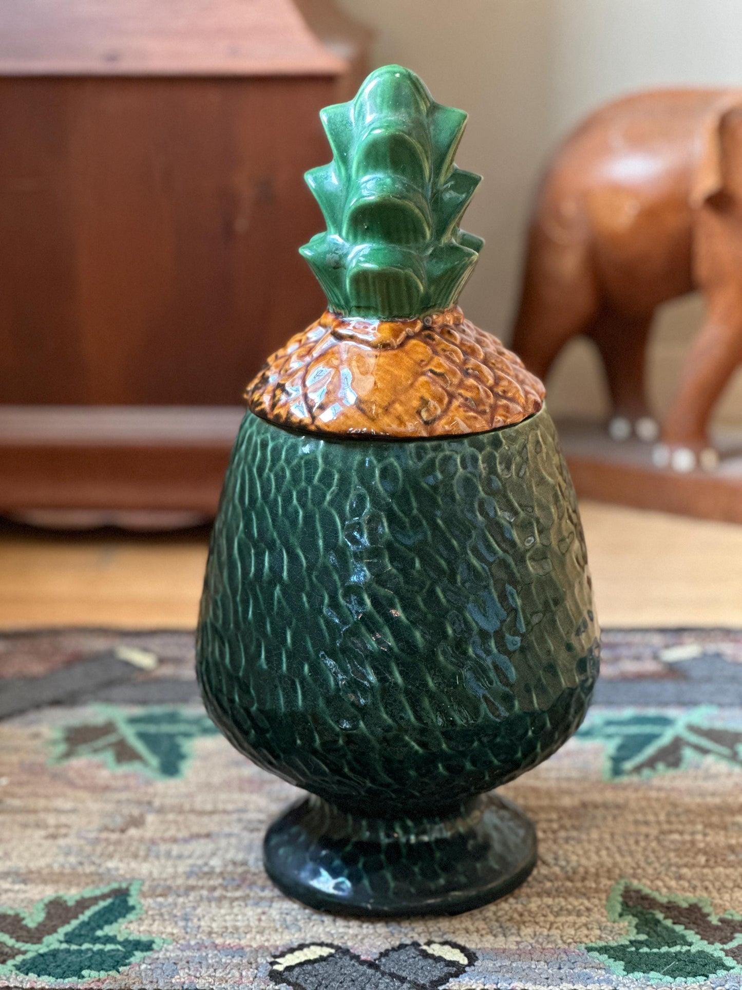 Vintage USA Pottery Pineapple Cookie Jar | 17” Pineapple Cookie Jar