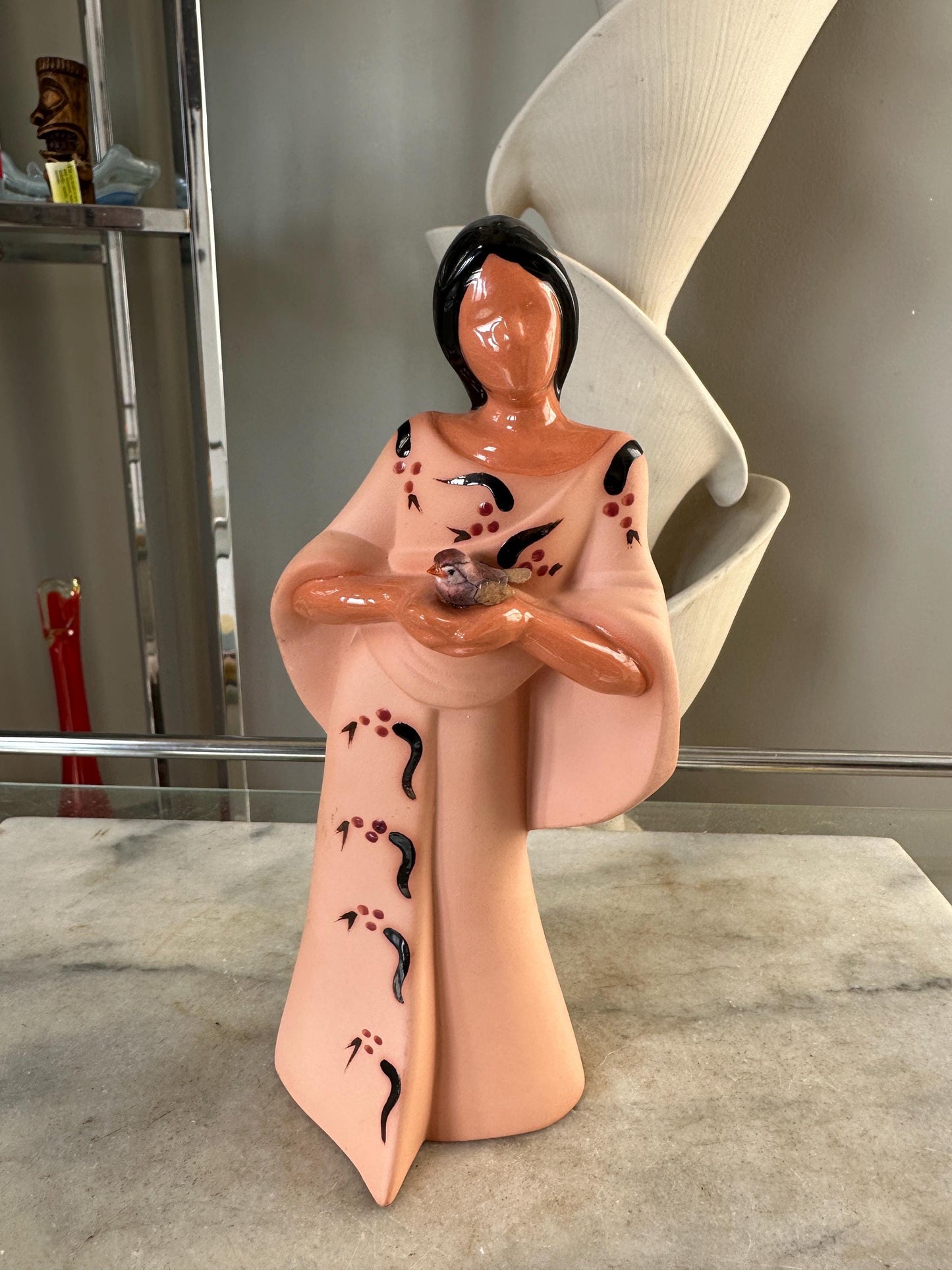 Rene Youngblood Native American Woman Pottery Sculpture Arizona Sculpture