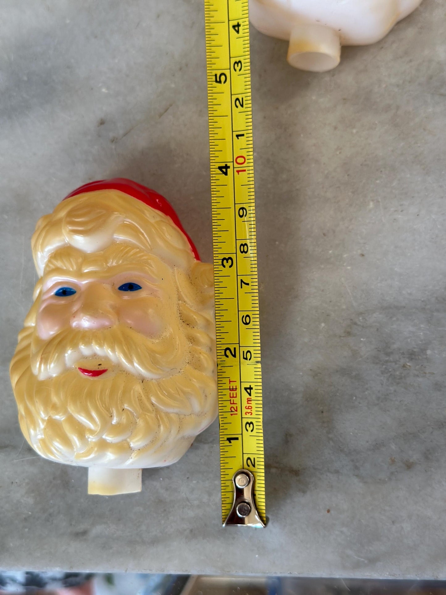 7 Vintage String Light Blow Mold Santa Claus Light Covers Retro/MCM