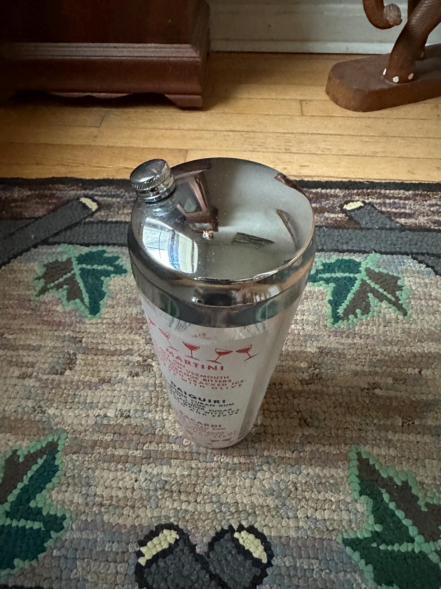 Mid century Modern cocktail shaker with recipes | Retro Barware | Mod Century Modern Bar