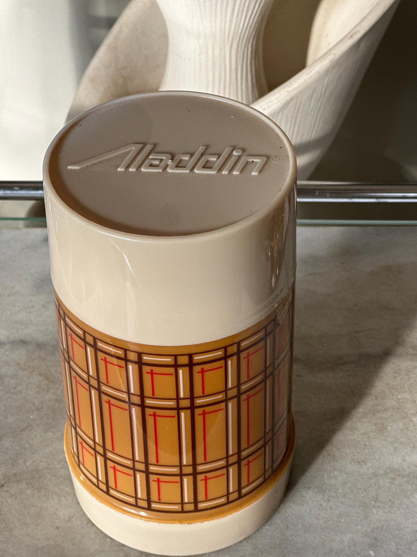 Aladdin Wide Mouth Thermos Pint Bottle Best Buy WM4040 Plaid Picnic Vintage | NOS