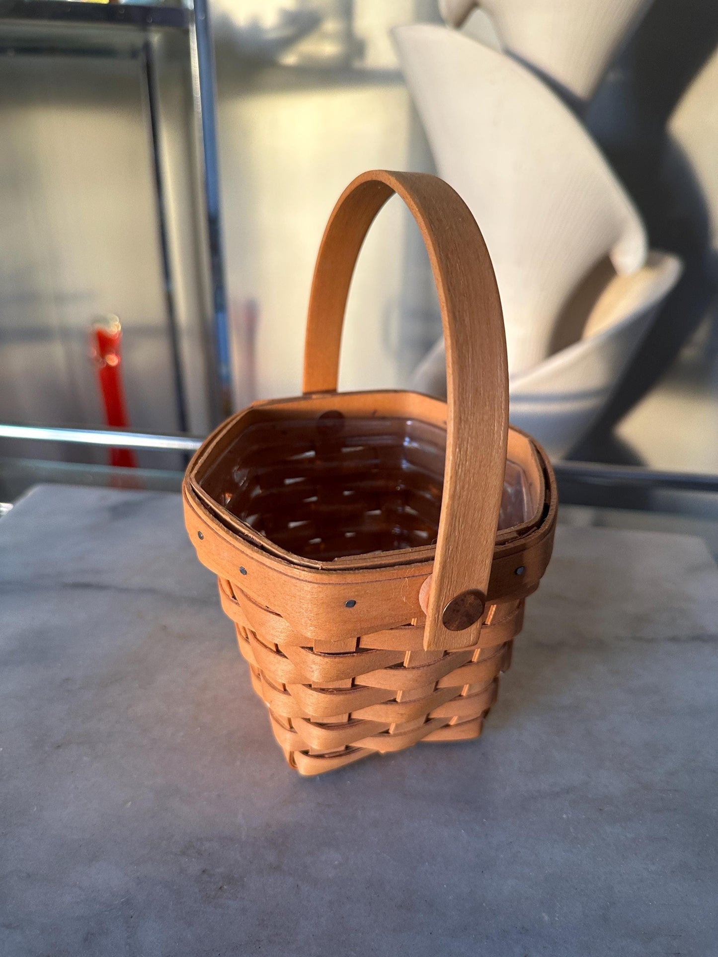 2001 Longaberger "American Cancer Society" Hexagon Basket With PROTECTOR