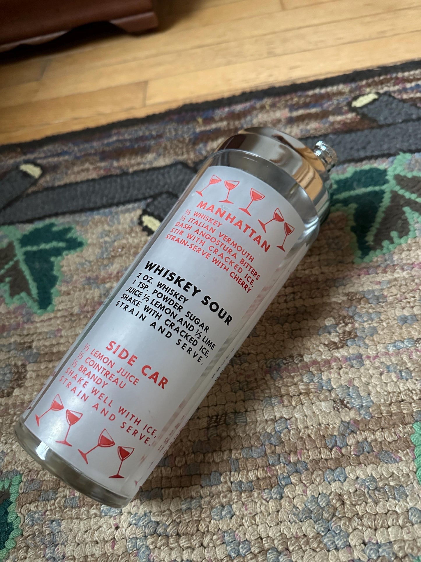 Mid century Modern cocktail shaker with recipes | Retro Barware | Mod Century Modern Bar