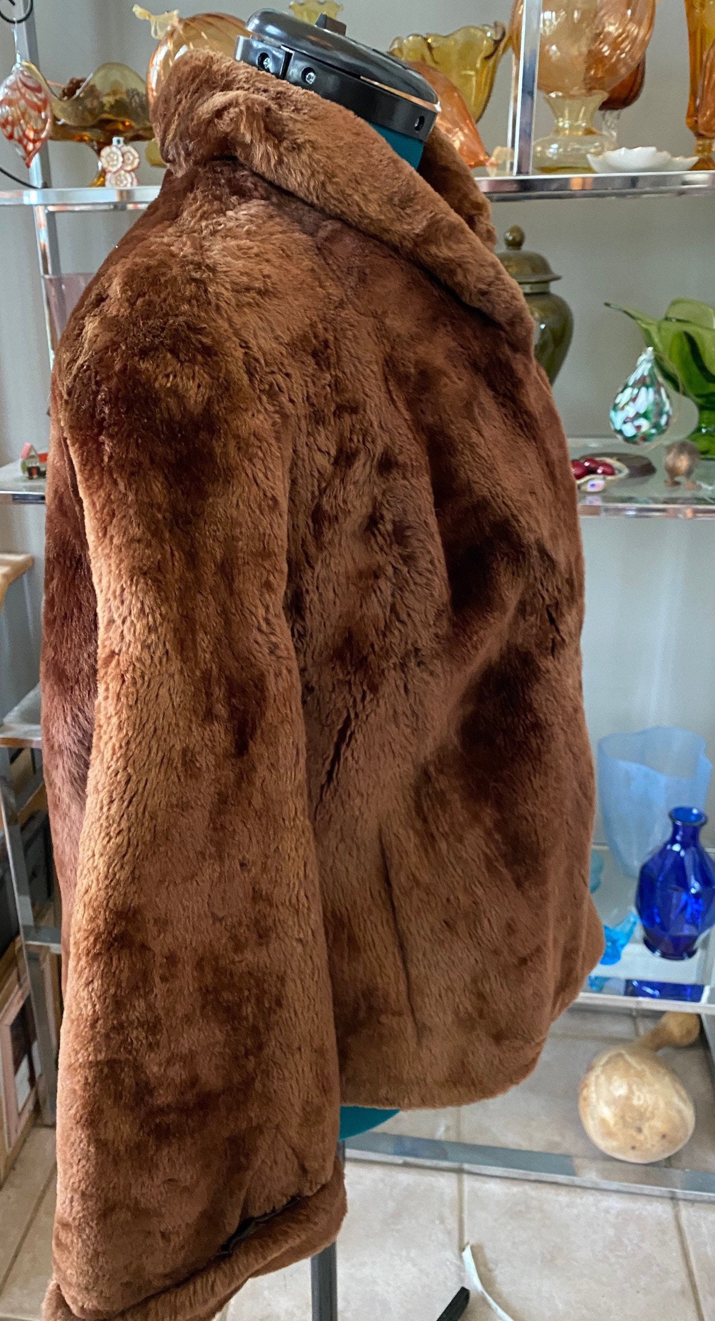 Vintage 1950’s Pin-up! Faux Mink Stole! Wrap! Beautiful! Includes Matching Headband