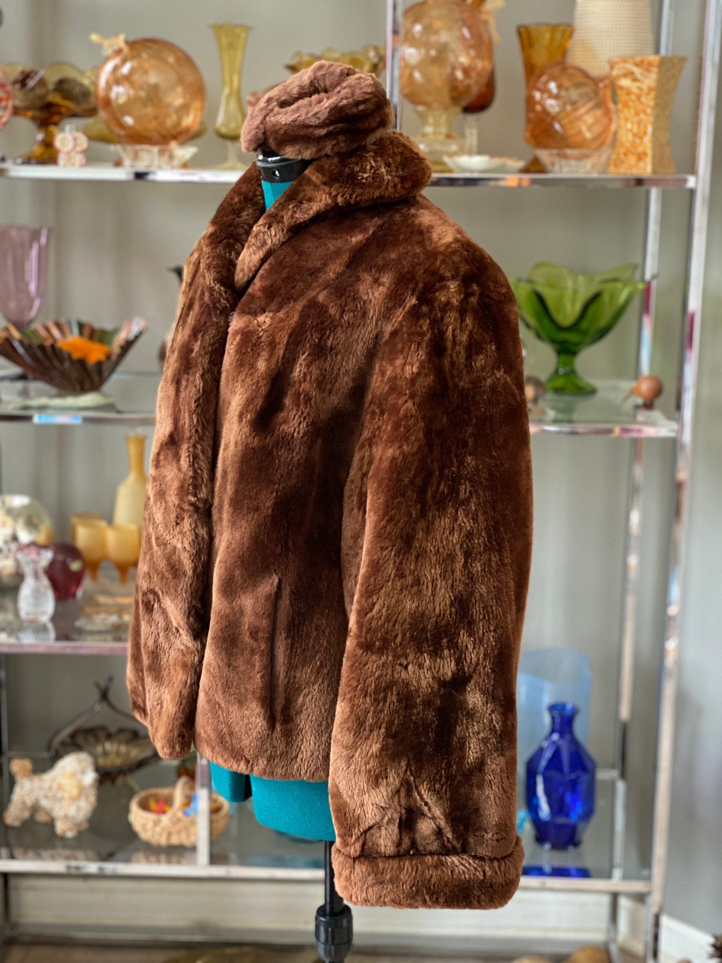 Vintage 1950’s Pin-up! Faux Mink Stole! Wrap! Beautiful! Includes Matching Headband