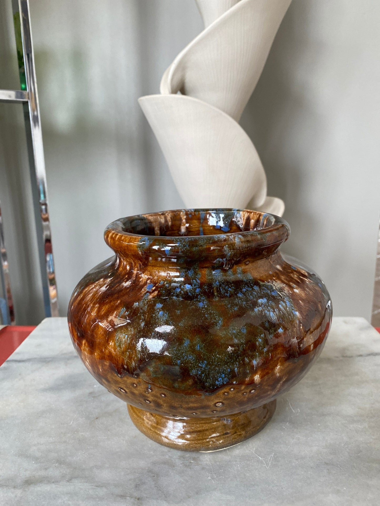 Vintage 1940s Brush McCoy 1940s Drip Glaze Vase | USA