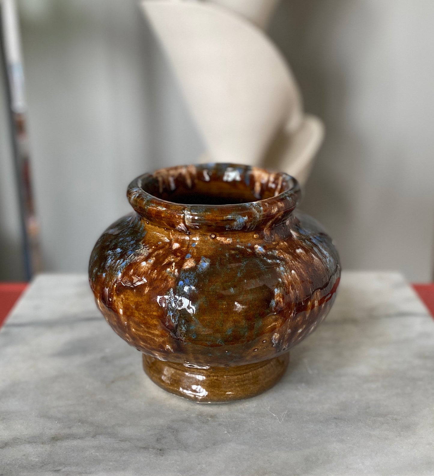 Vintage 1940s Brush McCoy 1940s Drip Glaze Vase | USA