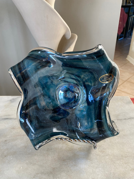 Vintage Murano Bowl - Real Murano Glass Bowl - MCM Art Glass  - Hand Blown Decorative Object - Made in Murano, Italy