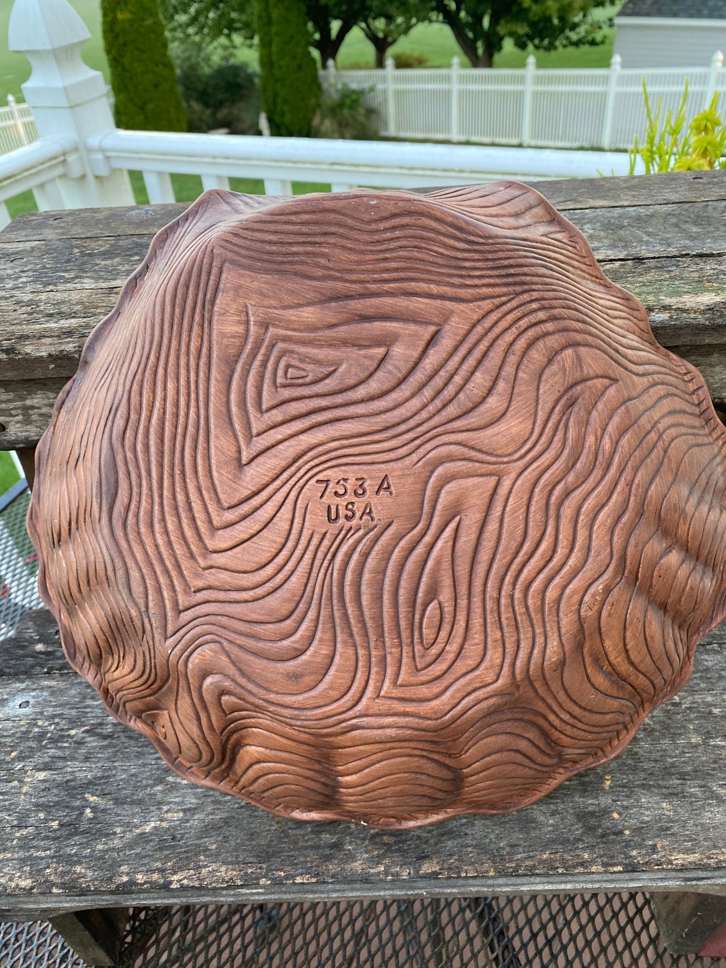 Vintage 1960 California Pottery Clam Shell Drip Glaze Bowl