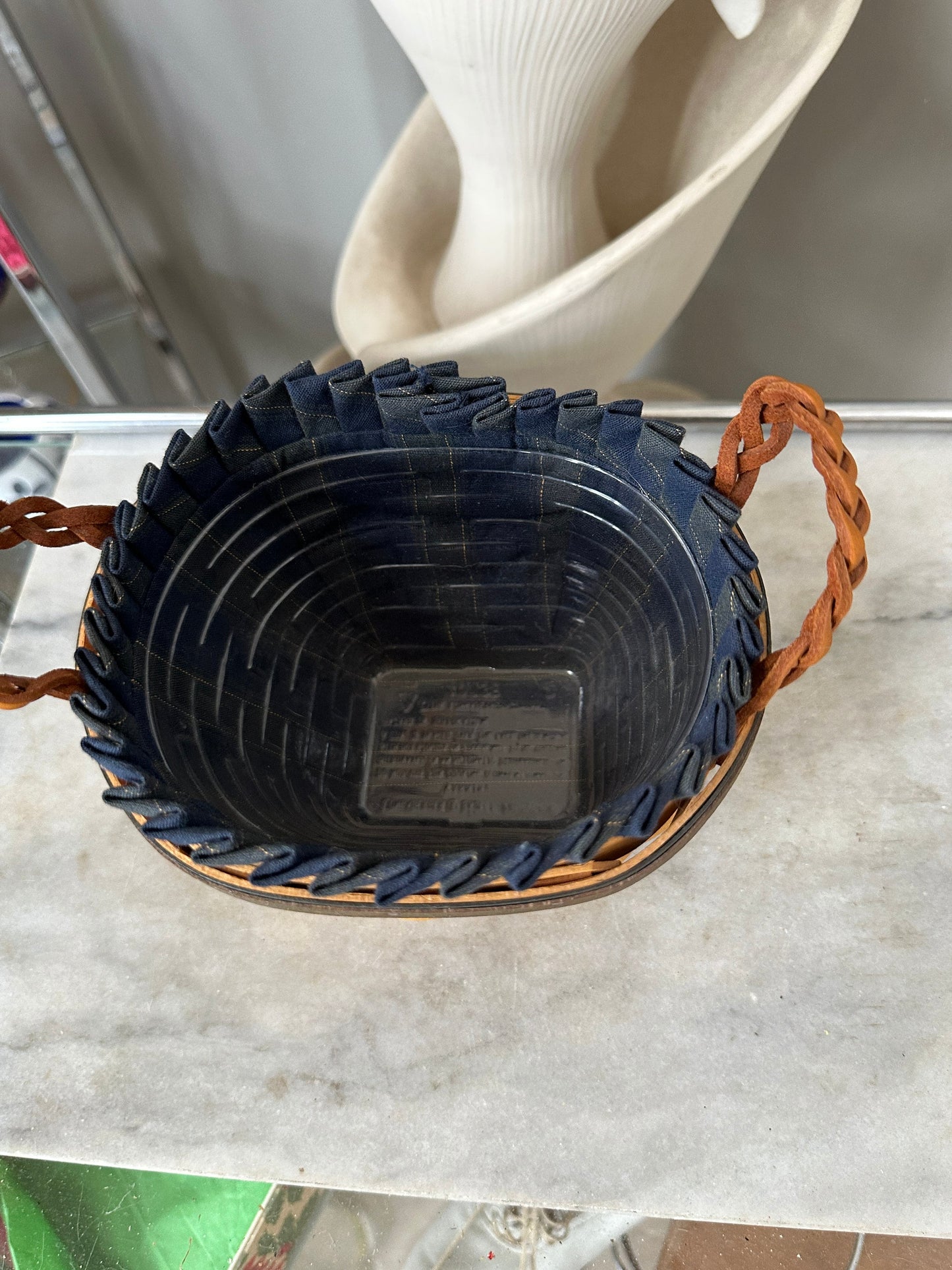 1999 Longaberger Collectors Edition Collector's Club Basket Insert Liner Handle