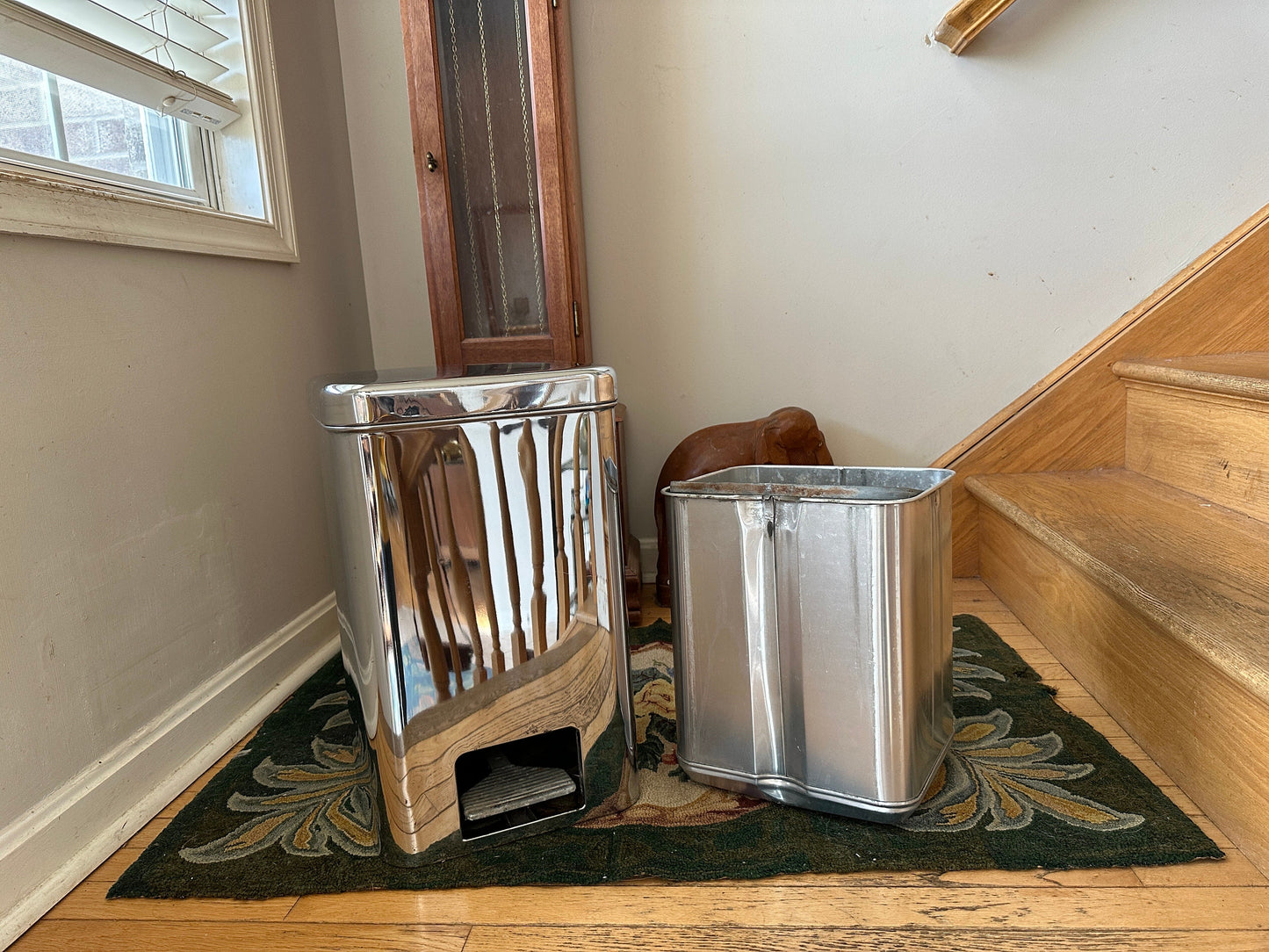 Chrome, Garbage Can, Step on, Retro, Mid Century Modern, Kitchen, MCM, Vintage, Trash can, Waste Can