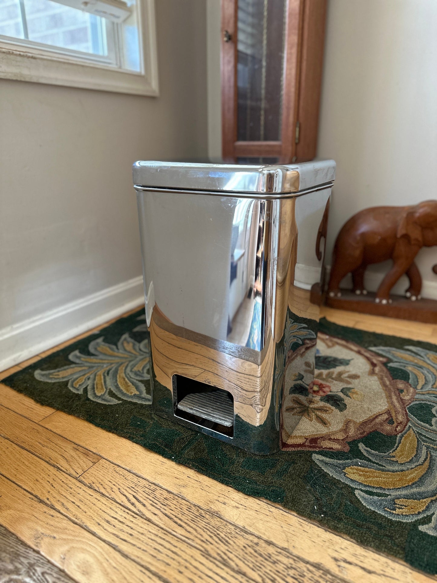 Chrome, Garbage Can, Step on, Retro, Mid Century Modern, Kitchen, MCM, Vintage, Trash can, Waste Can