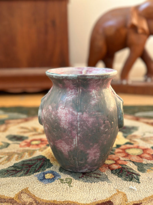 Burley Winter 1930s Vintage Art Pottery Mottled Purple, Blue and Pink | Ceramic Vase 53