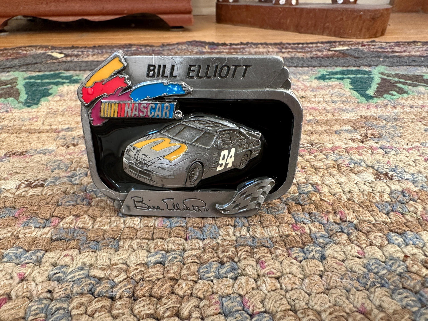 Vintage 1996 Bill Elliott NASCAR #94 Belt Buckle Limited Edition 3"X2.25" | American Legends Foundry