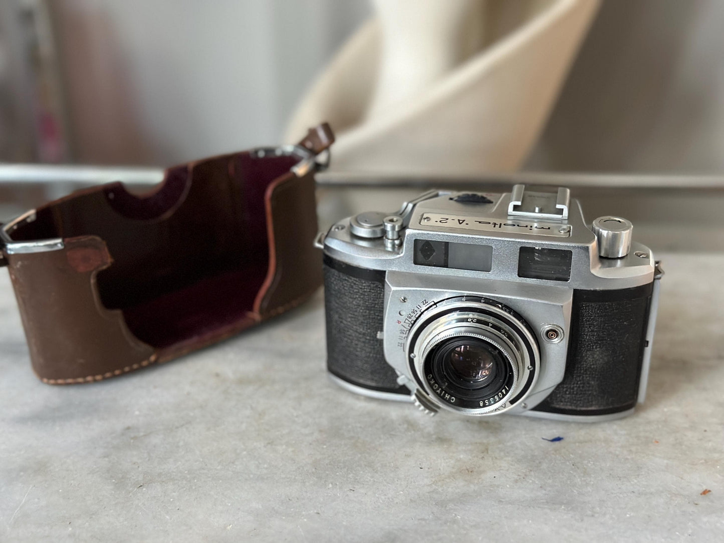 Minolta a-2 A2 35MM Range Finder Camera *Very Nice* 45MM 2.8 Rokkor Lens