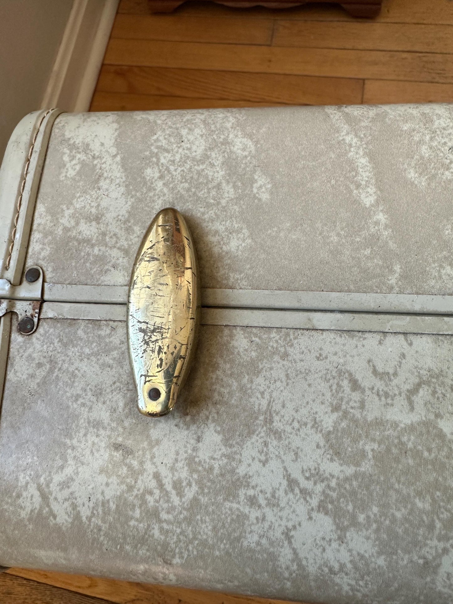 Vintage ~Samsonite Suitcase~Tan Marble ~#4551~Shwayder Bros Hard Case Luggage | Prop Piece