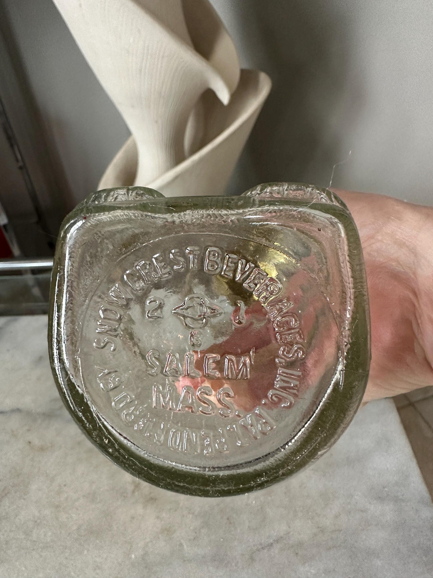 Vintage Snow Crest Bank Bottle, Vintage, Bear Bank | 1940s Snow Crest Glass Bear Jar Bank