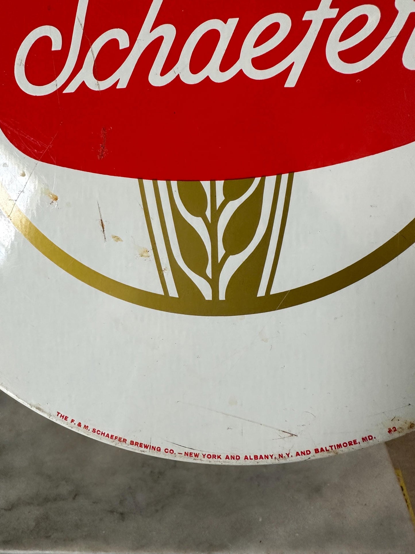 Vintage Schaefer Beer Metal Bar Tray | Beer Lover Gift Home Bar Accessories Authentic Budweiser Memorabilia Round Serving Tray
