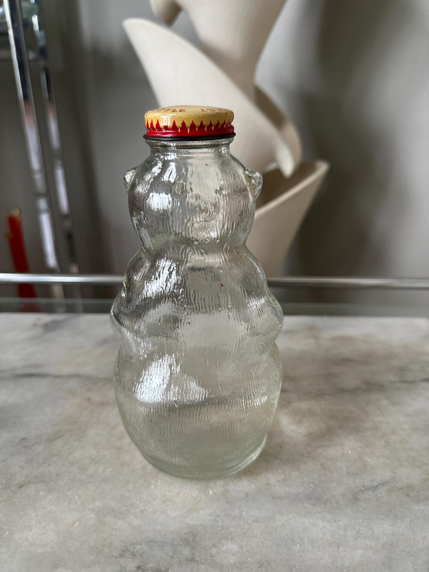 Vintage Snow Crest Bank Bottle, Vintage, Bear Bank | 1940s Snow Crest Glass Bear Jar Bank