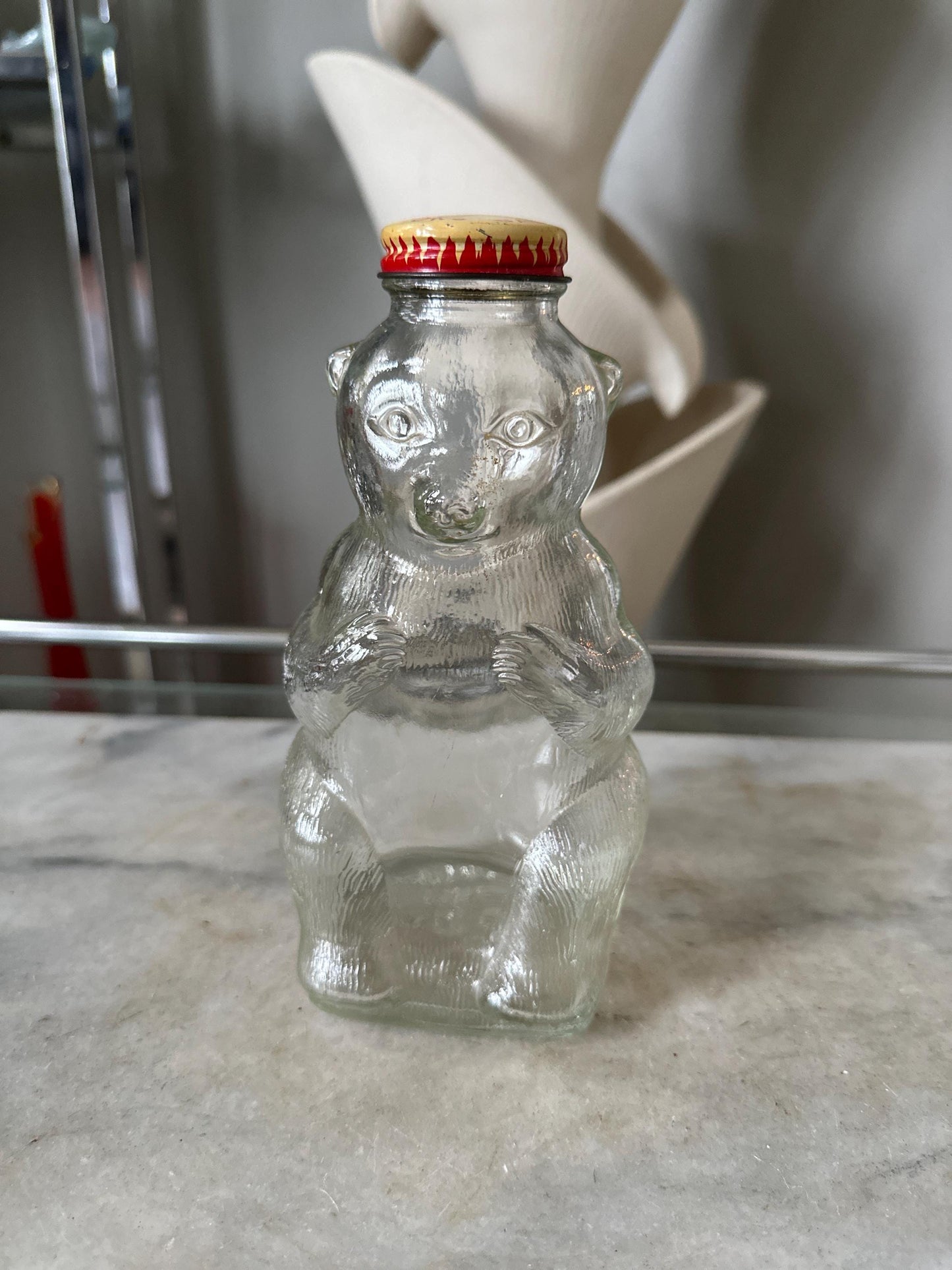 Vintage Snow Crest Bank Bottle, Vintage, Bear Bank | 1940s Snow Crest Glass Bear Jar Bank
