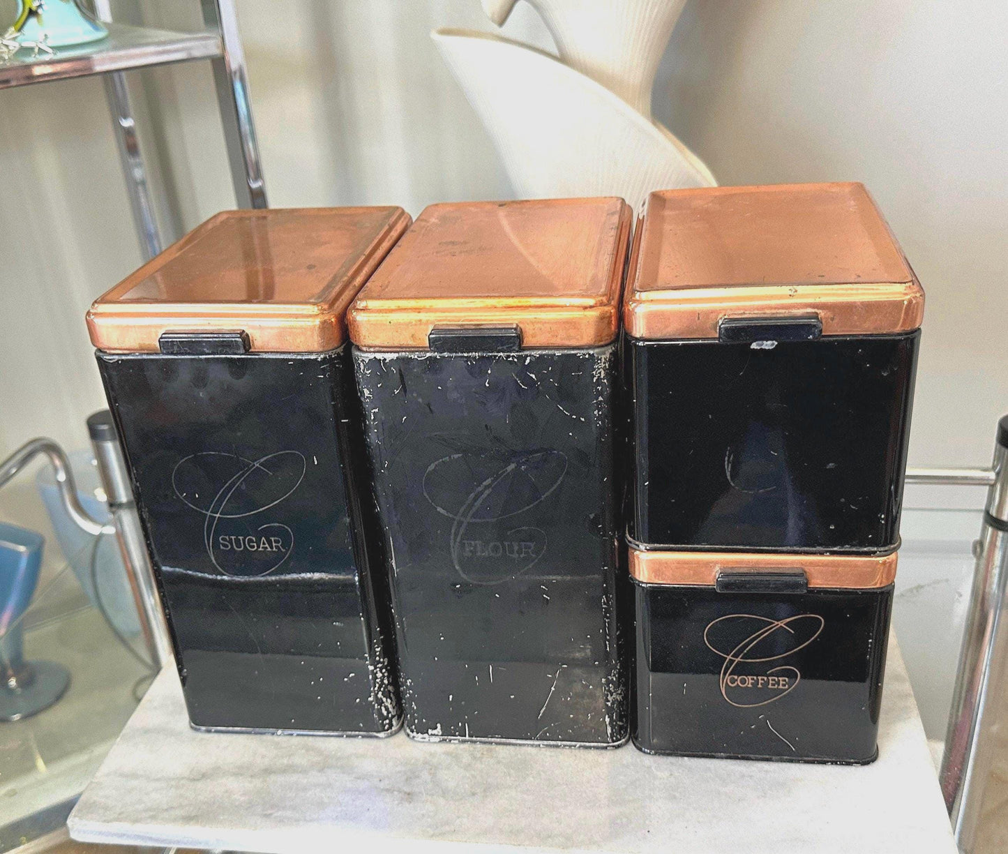 Vintage Mid-Century Ransburg Canisters