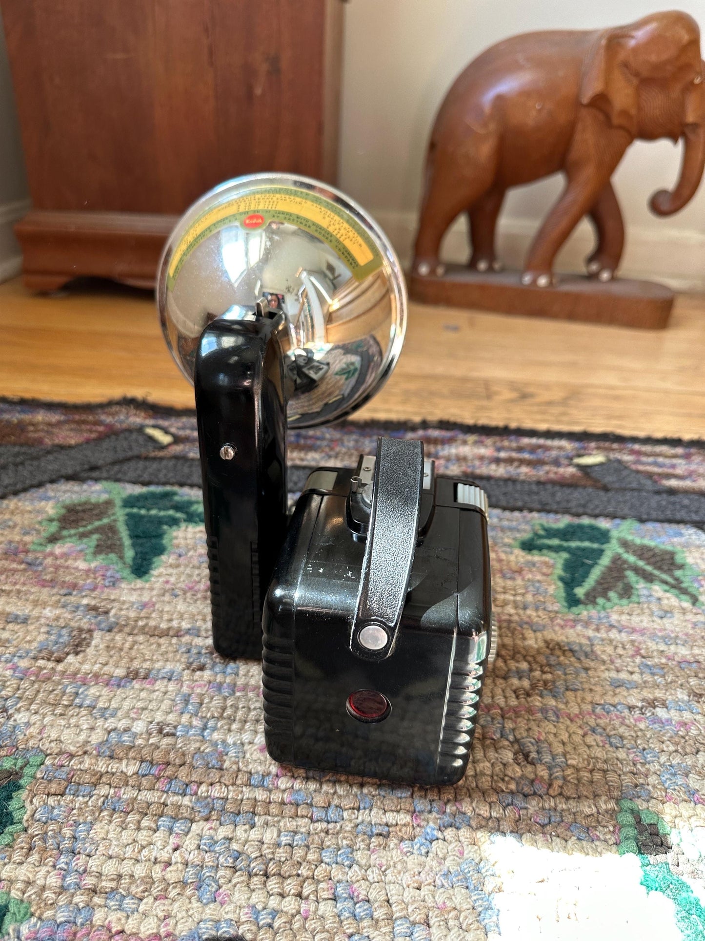 Vintage Brownie Hawkeye Camera Set: Kodak Flash Model & Perrin Leather Bag