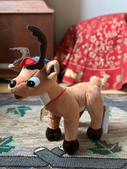 1999 Rudolph Red Nose Reindeer 14" Coach Comet Plush Deer by Stuffins CVS | Original Tags