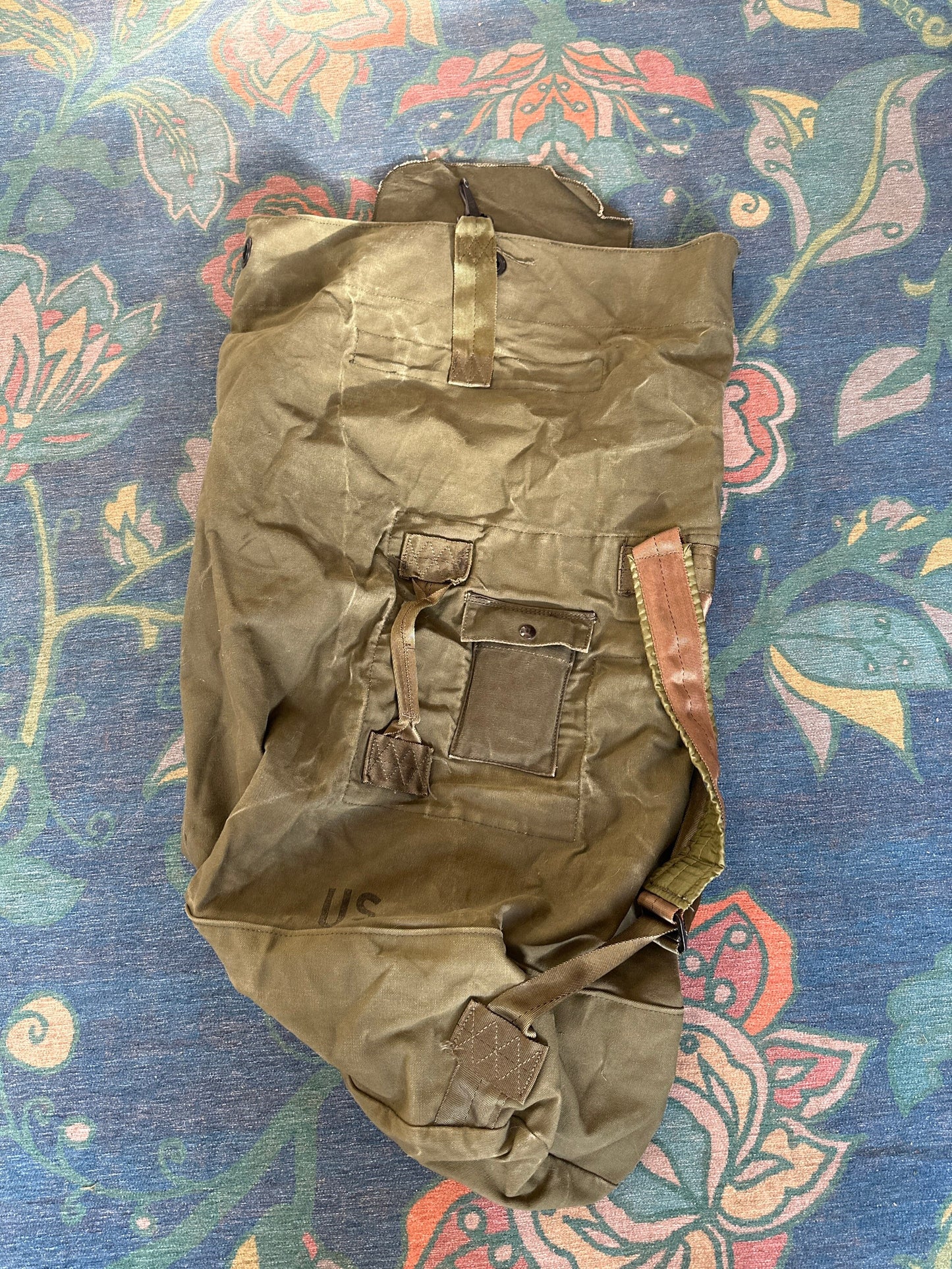 Vintage US Army Duffle Bag Backpack