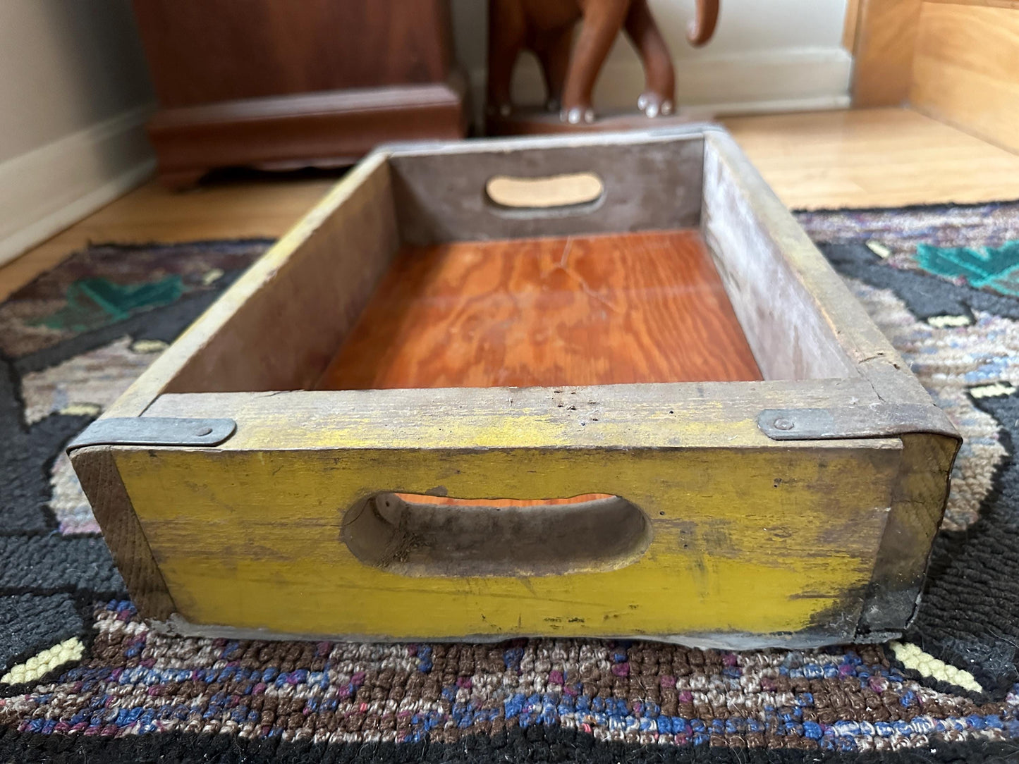 Vintage Coca Cola Advertising Tray | Vintage Coke Crate | Retro Coke Crate | Yellow and Red Coke Crate | PLEASE READ DESCRIPTION
