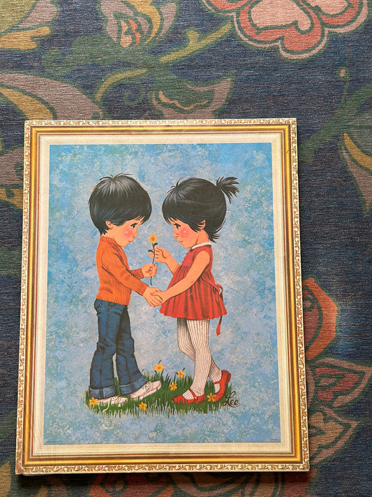 1971 ‘Artist Lee’ Boy Girl Litho In USA Soroka Sales Pittsburgh PA 20”x16” | NOS
