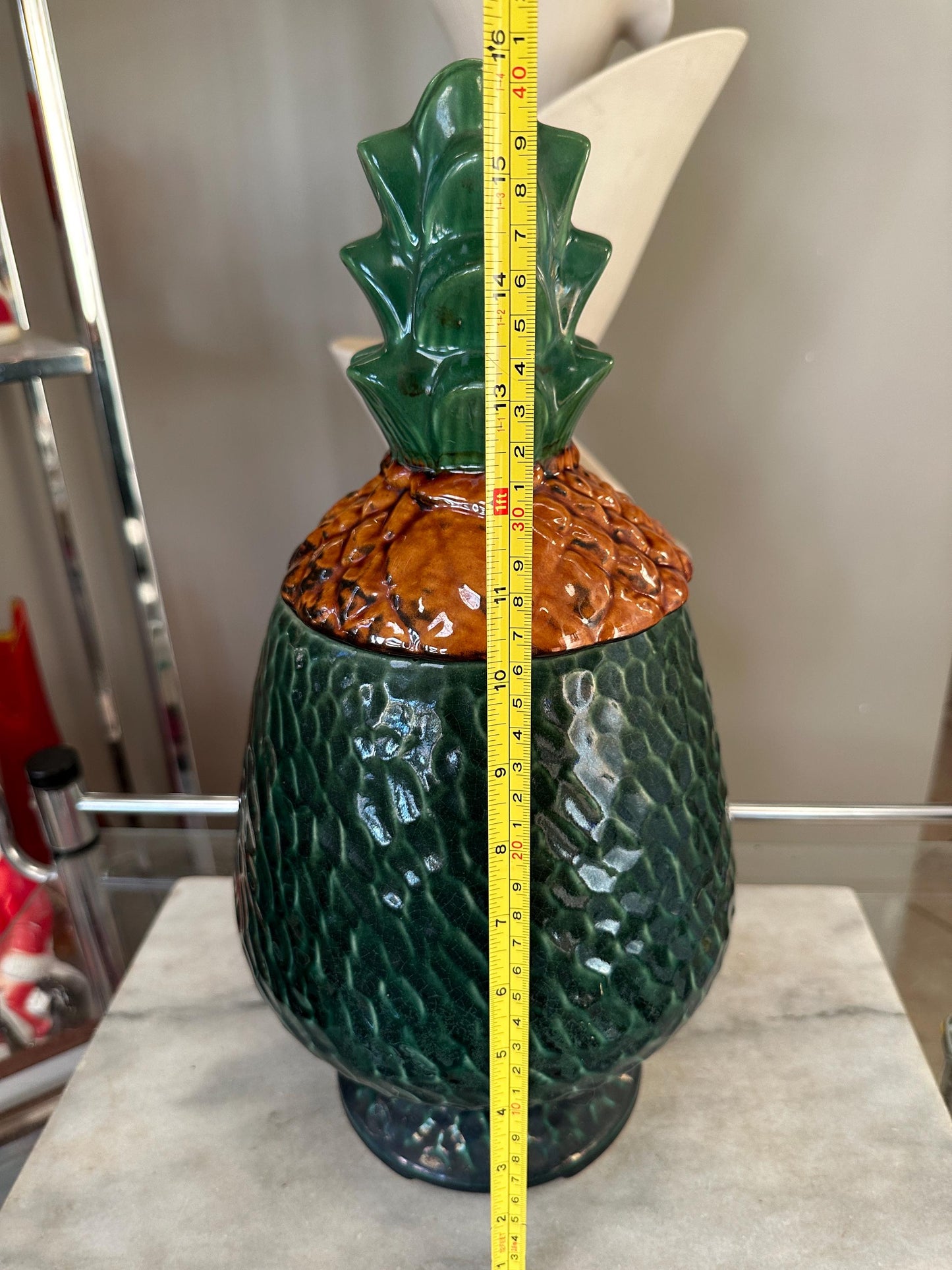 Vintage USA Pottery Pineapple Cookie Jar | 17” Pineapple Cookie Jar