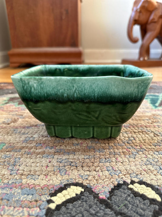 Vintage Mid Century CP Cookson Pottery green Planter USA CP4807 Drip Glaze MCM