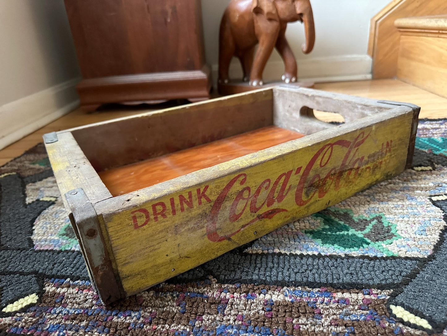 Vintage Coca Cola Advertising Tray | Vintage Coke Crate | Retro Coke Crate | Yellow and Red Coke Crate | PLEASE READ DESCRIPTION
