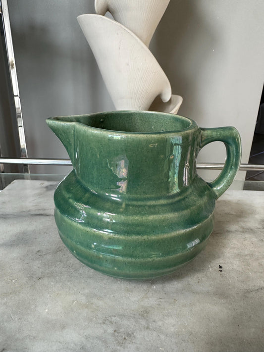 McCoy Buttermilk Pitcher | Anchor McCoy Buttermilk Pitcher | Green USA Pottery | VintasticCo