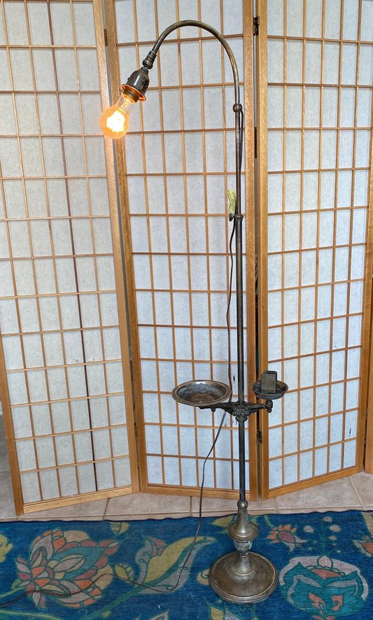 Adjustable Floor Lamp Ashtray Stand by Bradley and Hubbard