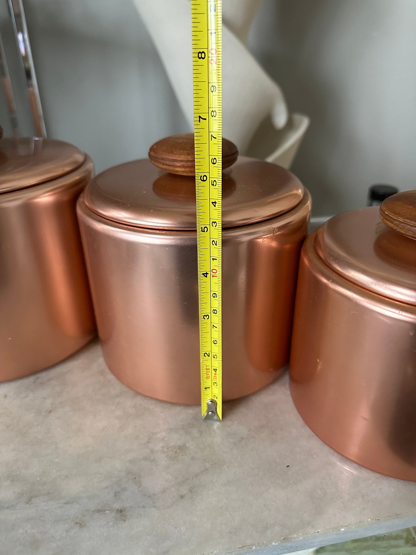 Vintage Mirro Aluminum Canisters with Wood Handles - Set of 3 - Made in USA