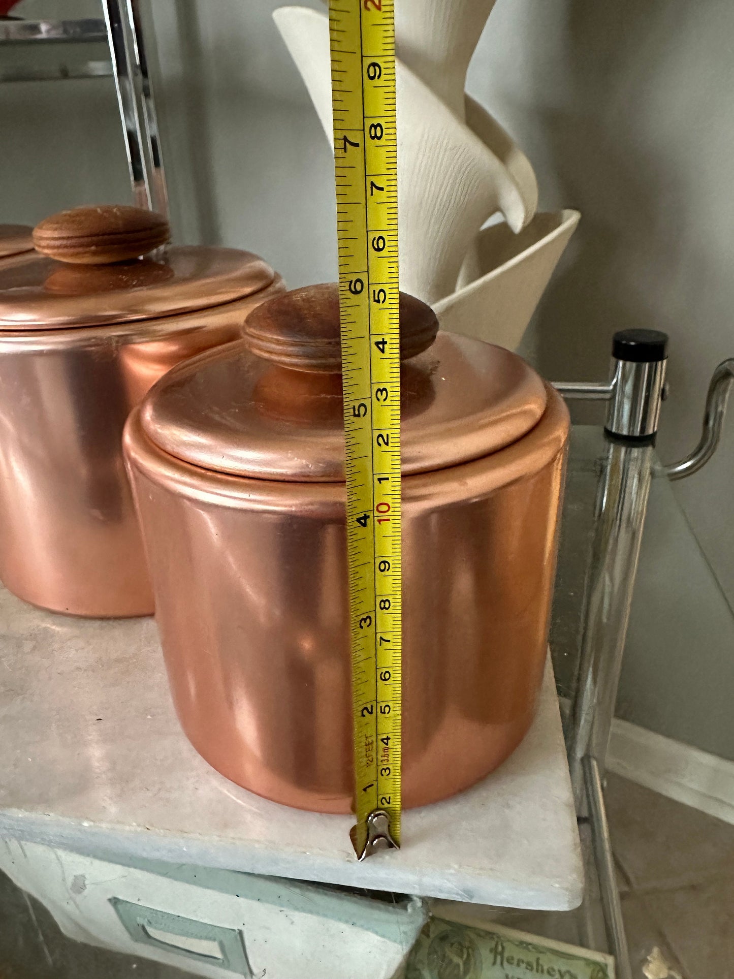Vintage Mirro Aluminum Canisters with Wood Handles - Set of 3 - Made in USA