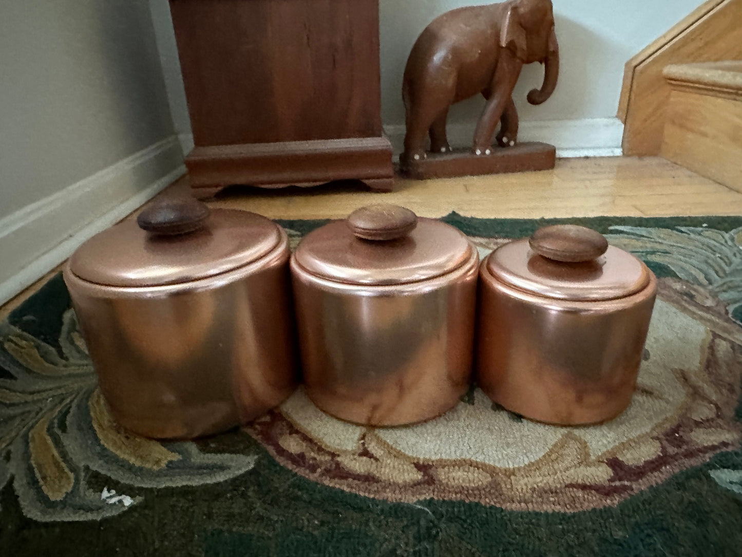 Vintage Mirro Aluminum Canisters with Wood Handles - Set of 3 - Made in USA