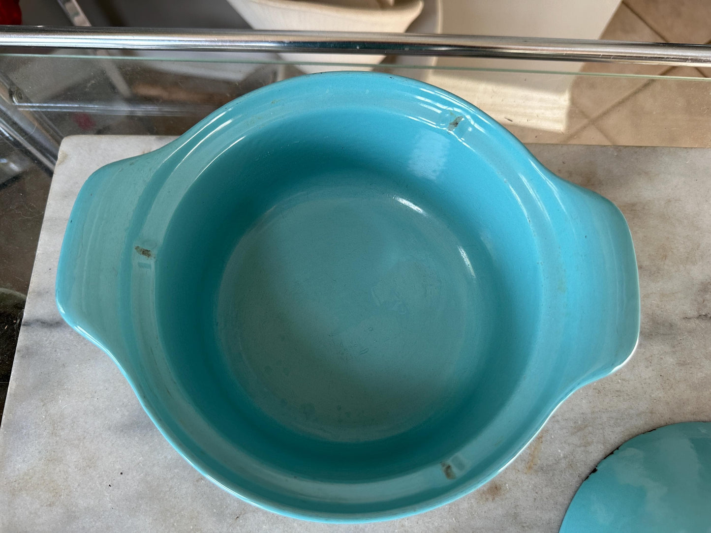 Vintage Prizer Ware Turquoise Enamel Cast Iron Dutch Oven: Mid-Century Cookware