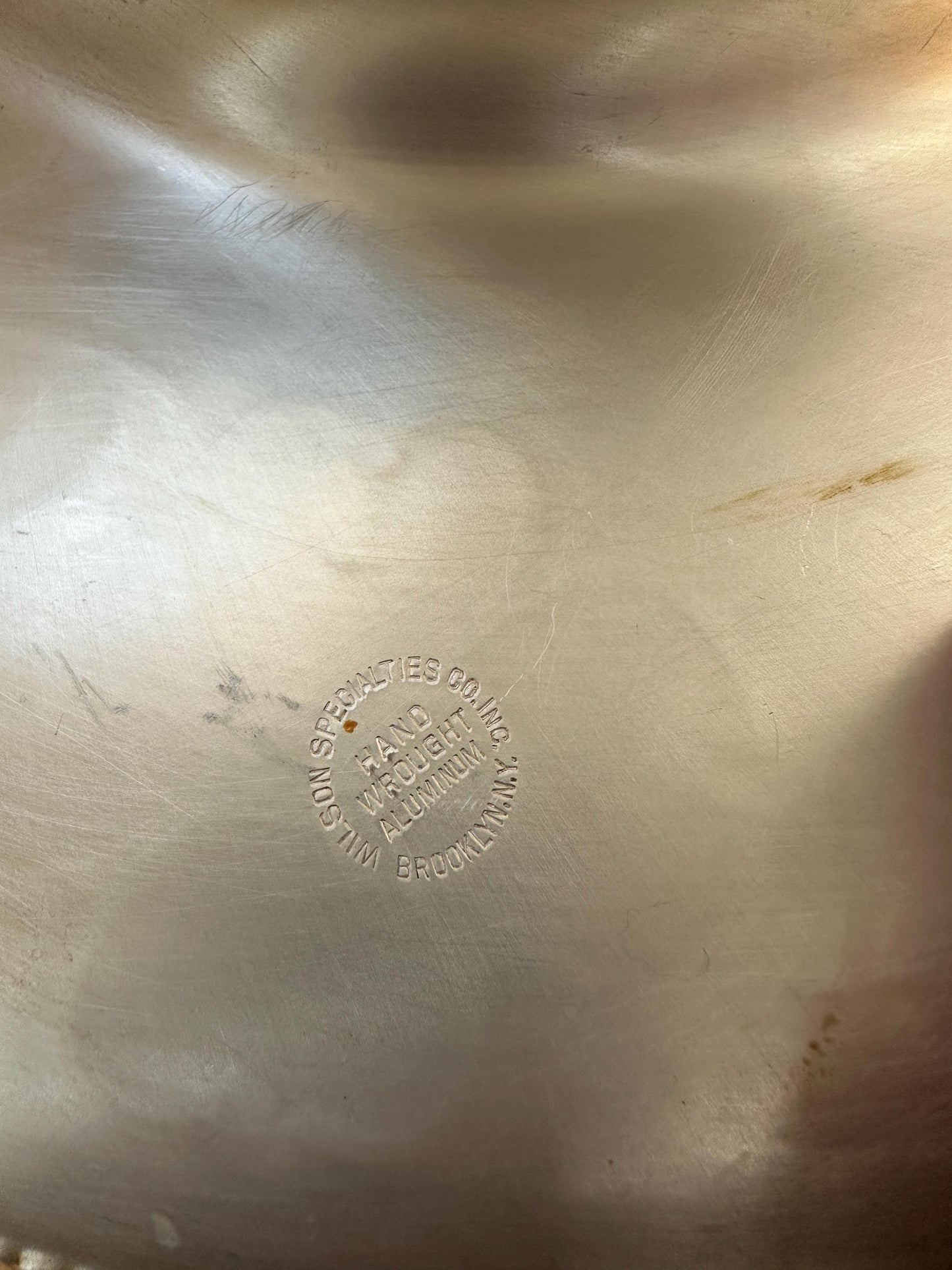 Vintage Wilson Specialties Lazy Susan: Hand-Wrought Aluminum & Divided Glass