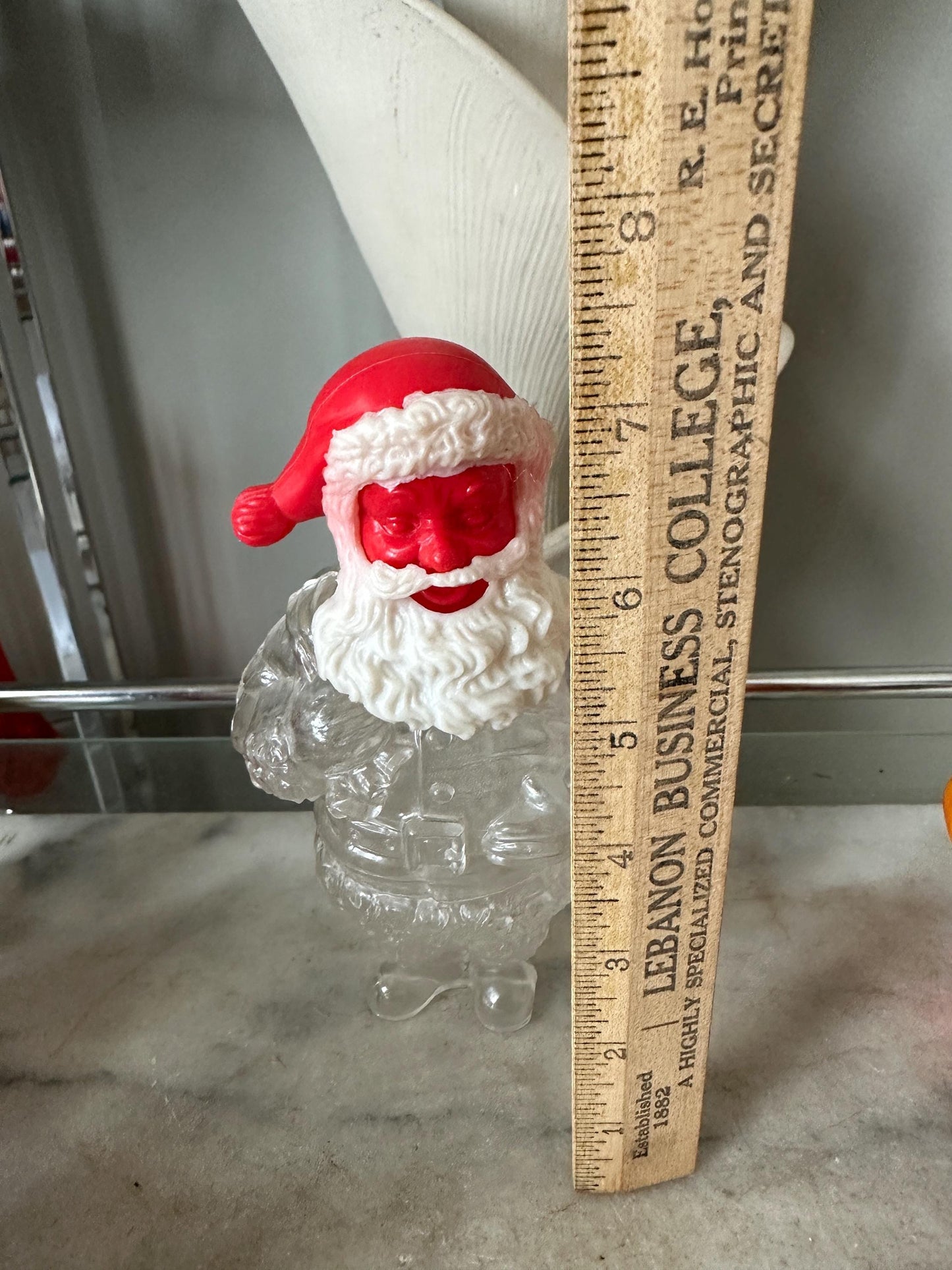 Vintage Santa Claus Candy Container, Hard Plastic, made in Hong Kong, from the 1950s