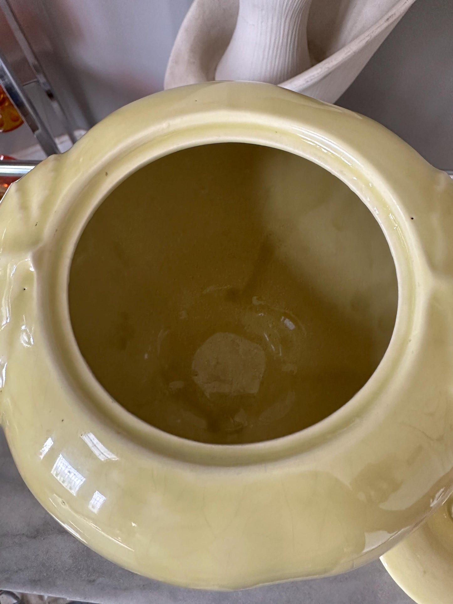 Rare* Yellow Hull Pottery Blushing Apple 1940's Mid Century Cookie Jar