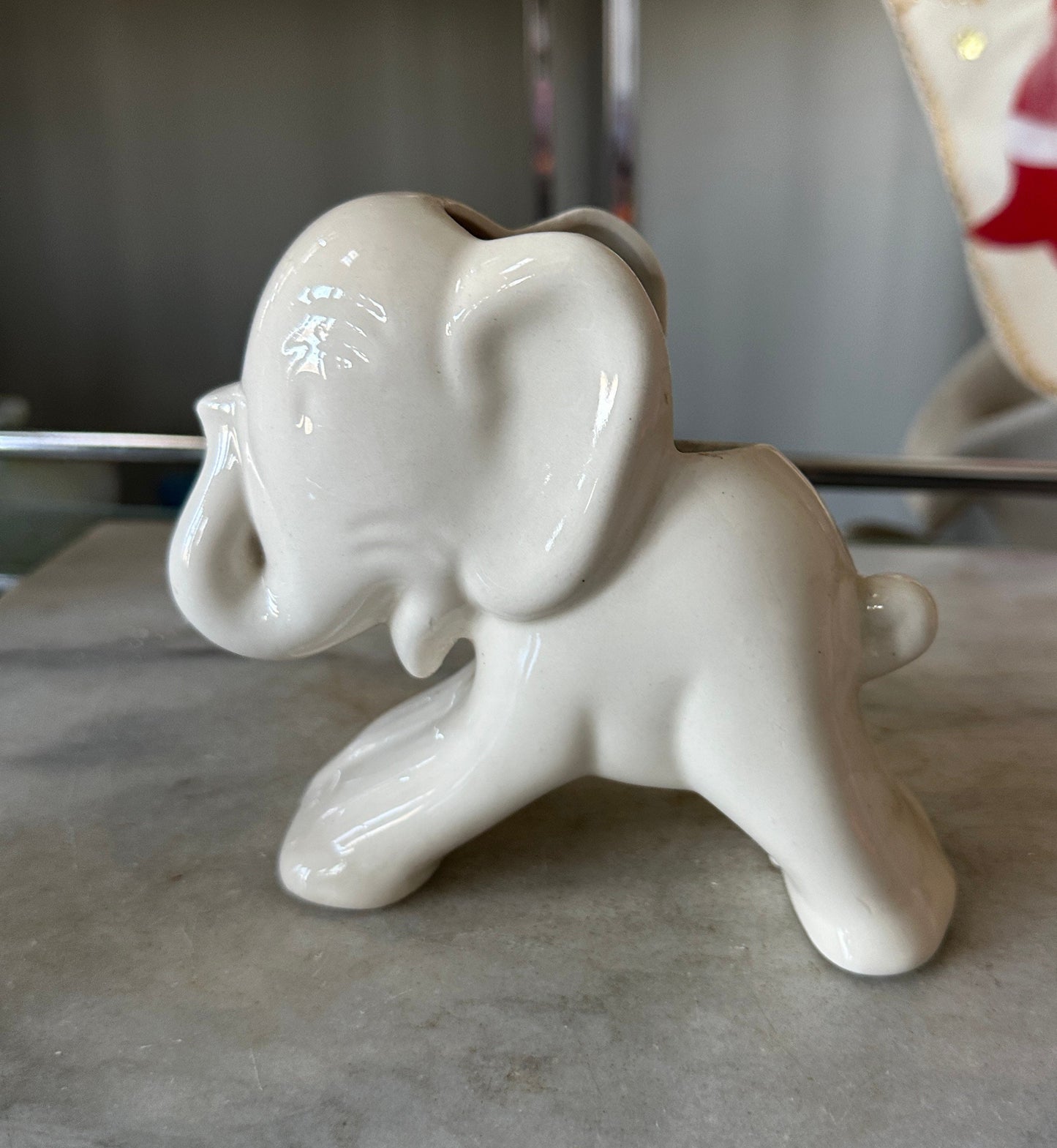 Vintage Hull White Elephant Planter | Stretch Elephant | USA Pottery