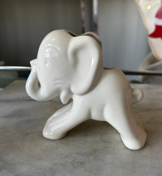 Vintage Hull White Elephant Planter | Stretch Elephant | USA Pottery