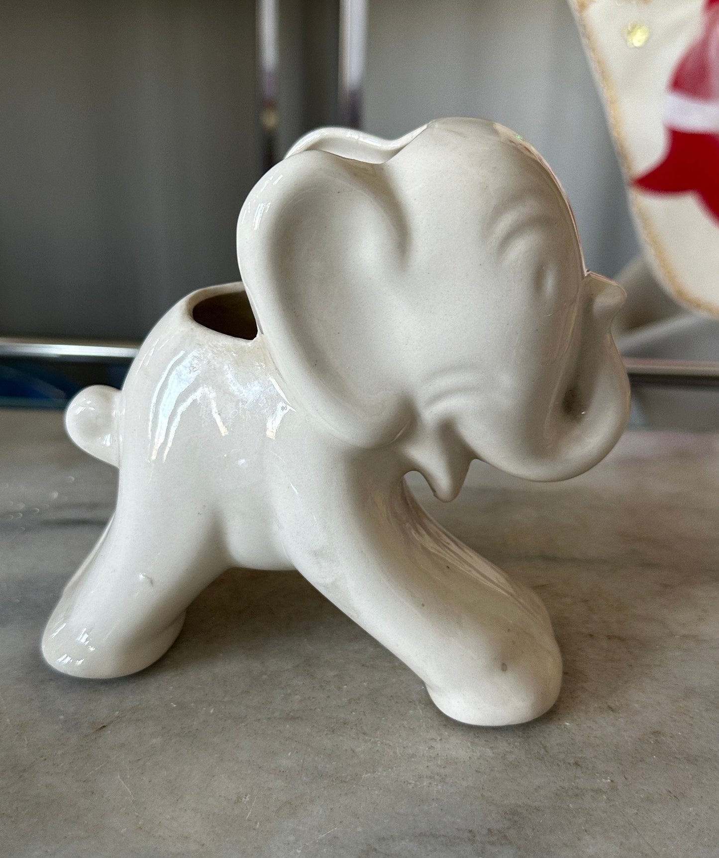 Vintage Hull White Elephant Planter | Stretch Elephant | USA Pottery