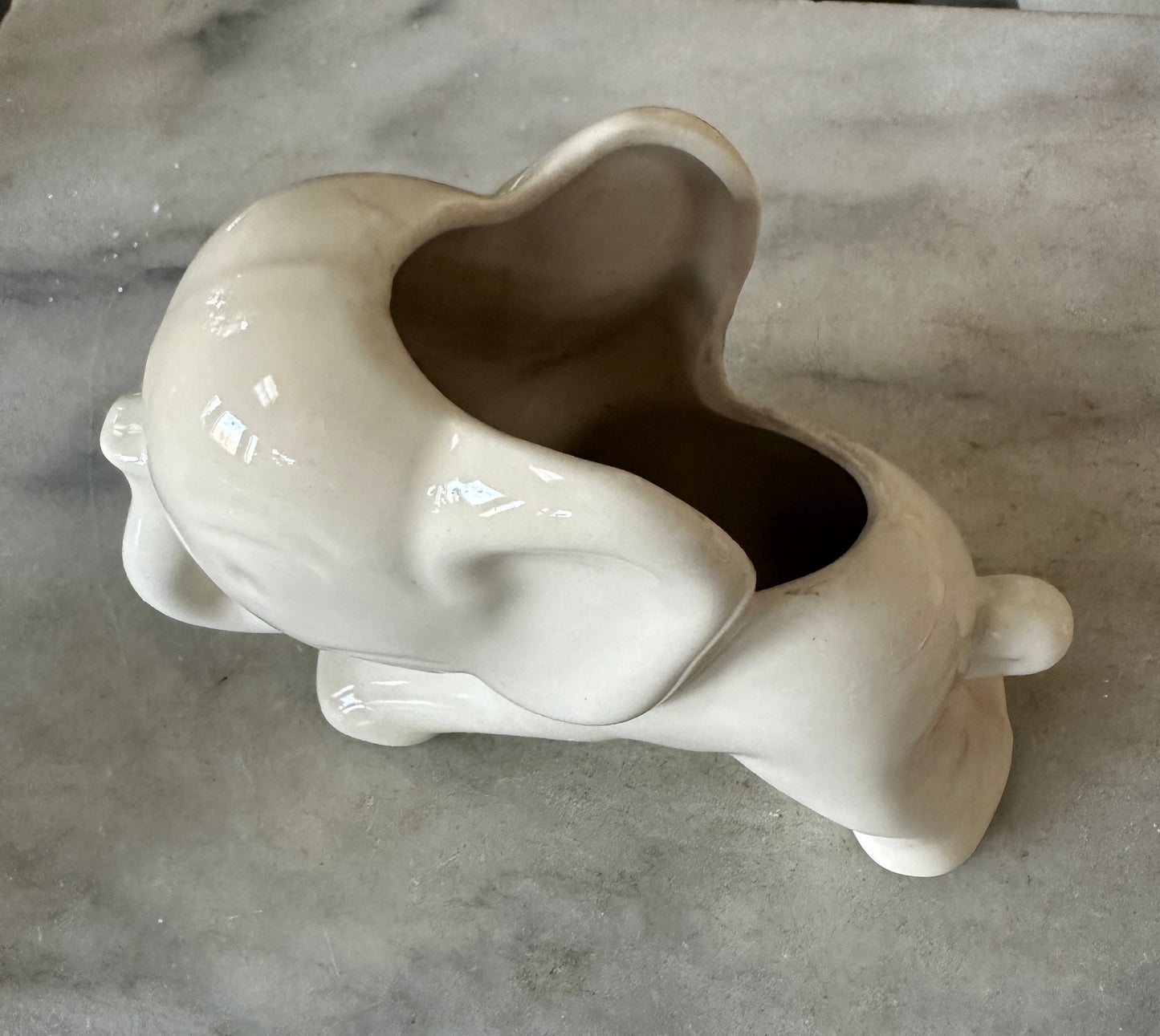 Vintage Hull White Elephant Planter | Stretch Elephant | USA Pottery