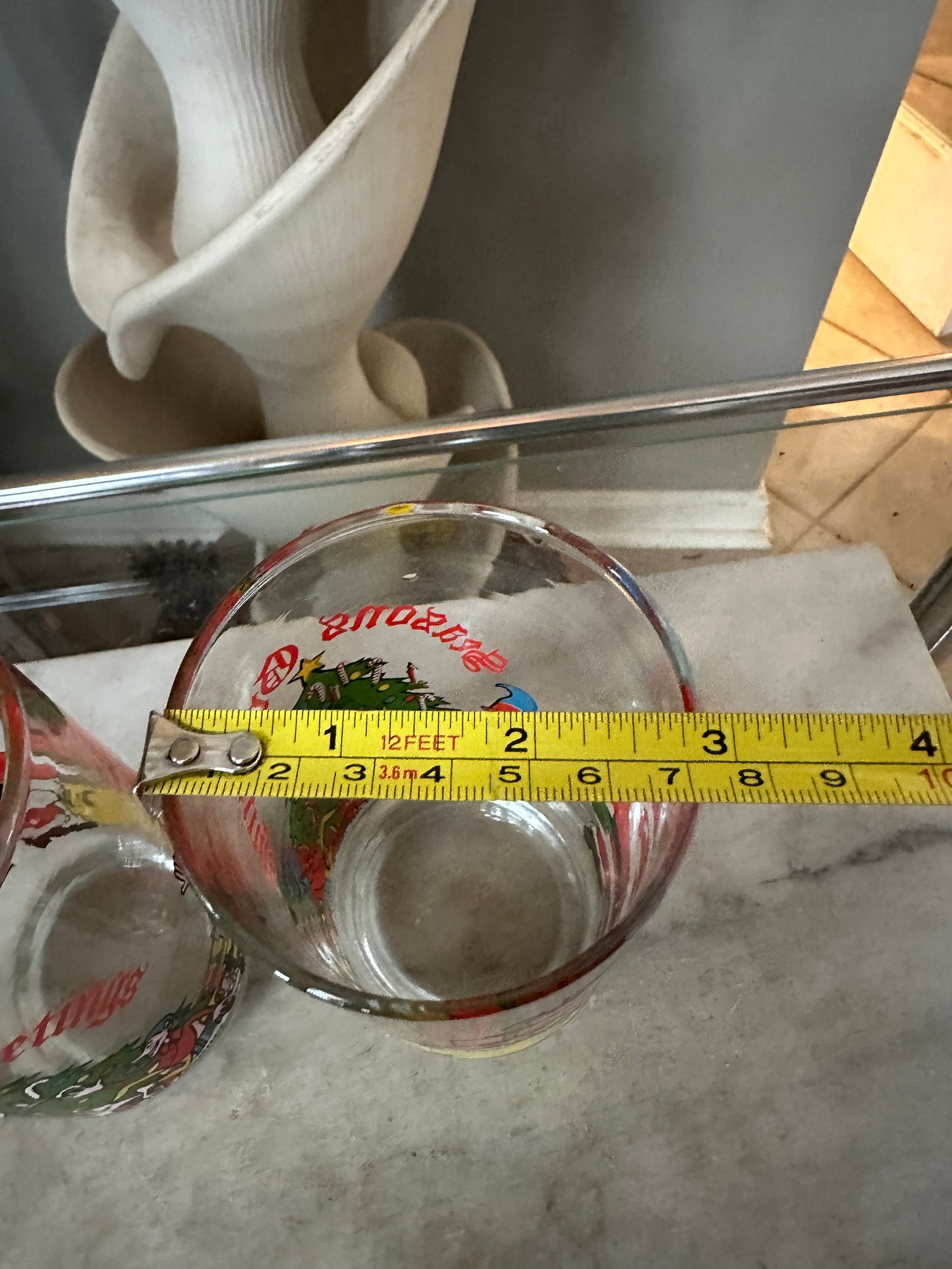 Coca Cola Vintage Glasses Set Of 2 Santa Claus Christmas Tree Drinking Glasses