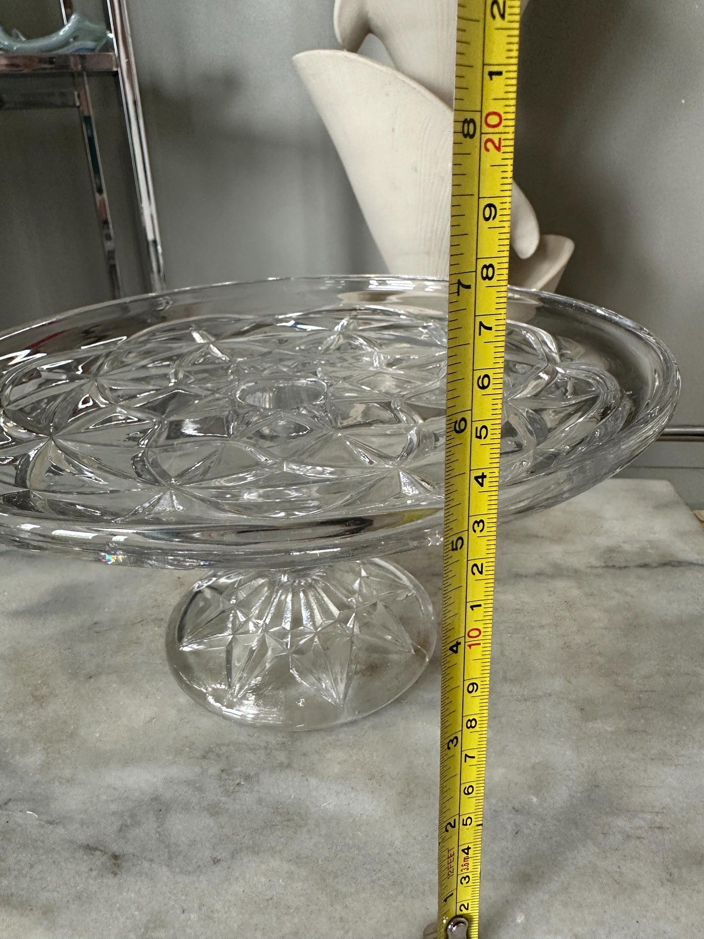 Lenox Shooting Star Cake Plate - 10.5" Crystal Cake Stand - 2002 Vintage Elegant Dessert Server