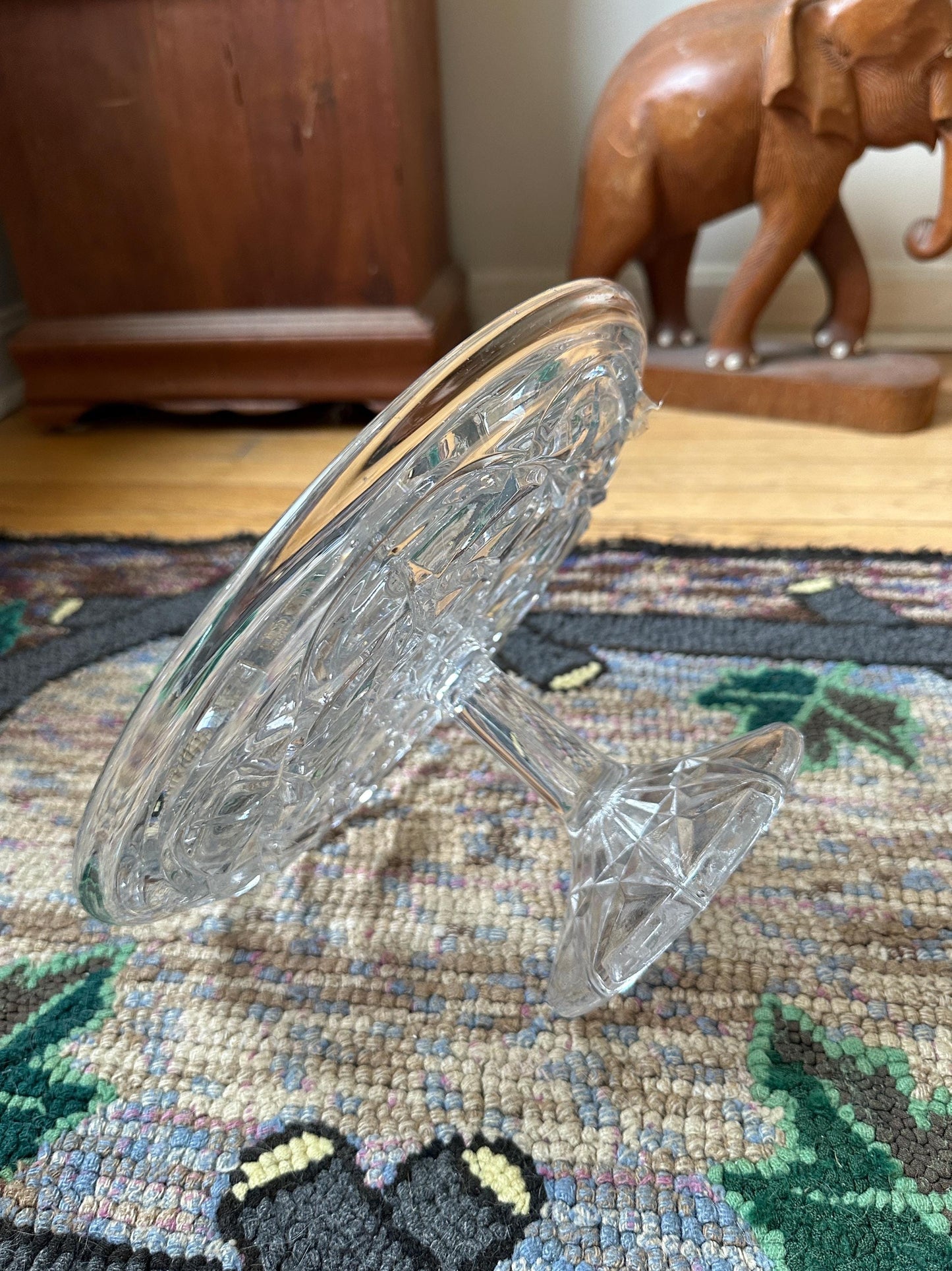 Lenox Shooting Star Cake Plate - 10.5" Crystal Cake Stand - 2002 Vintage Elegant Dessert Server