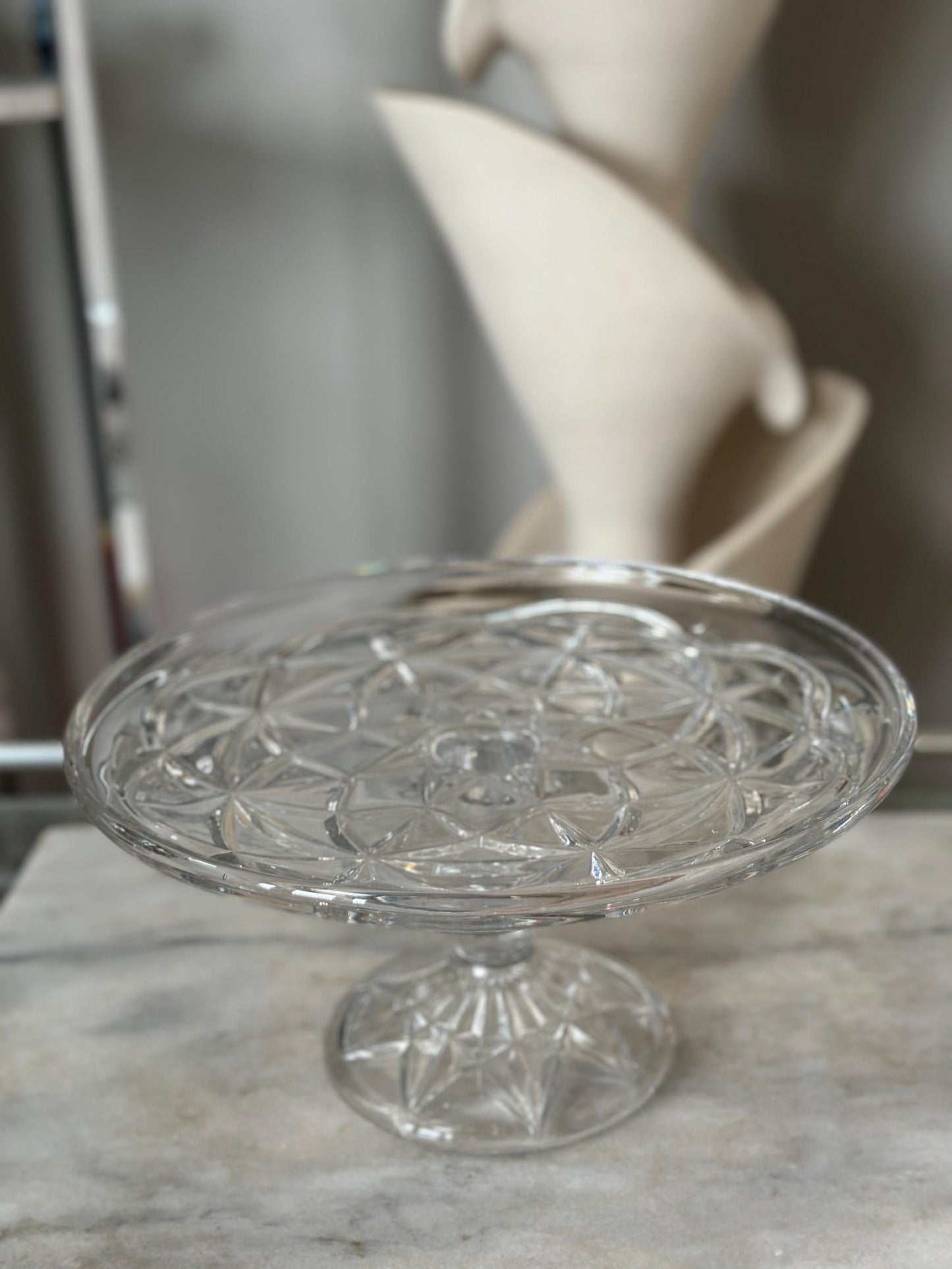 Lenox Shooting Star Cake Plate - 10.5" Crystal Cake Stand - 2002 Vintage Elegant Dessert Server